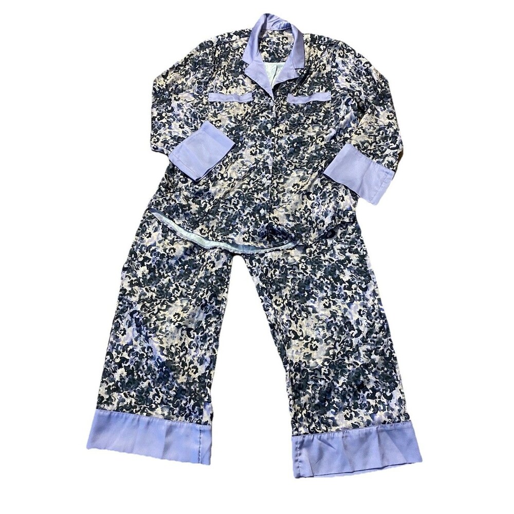 PJ Pajama Set LOGO by Lori Goldstein Printed Sleep Top & Cropped Pants Sz S